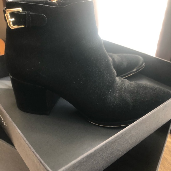 Suede gold zipper MK ankle boots - like new! - Picture 2 of 4